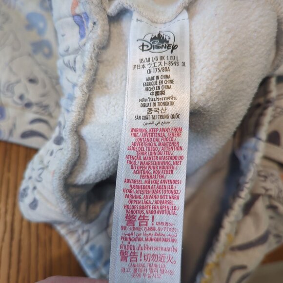 Disney Critter Lounge elastic waist sweat pants wide leg Grey Multi-Color Size L - Picture 8 of 15